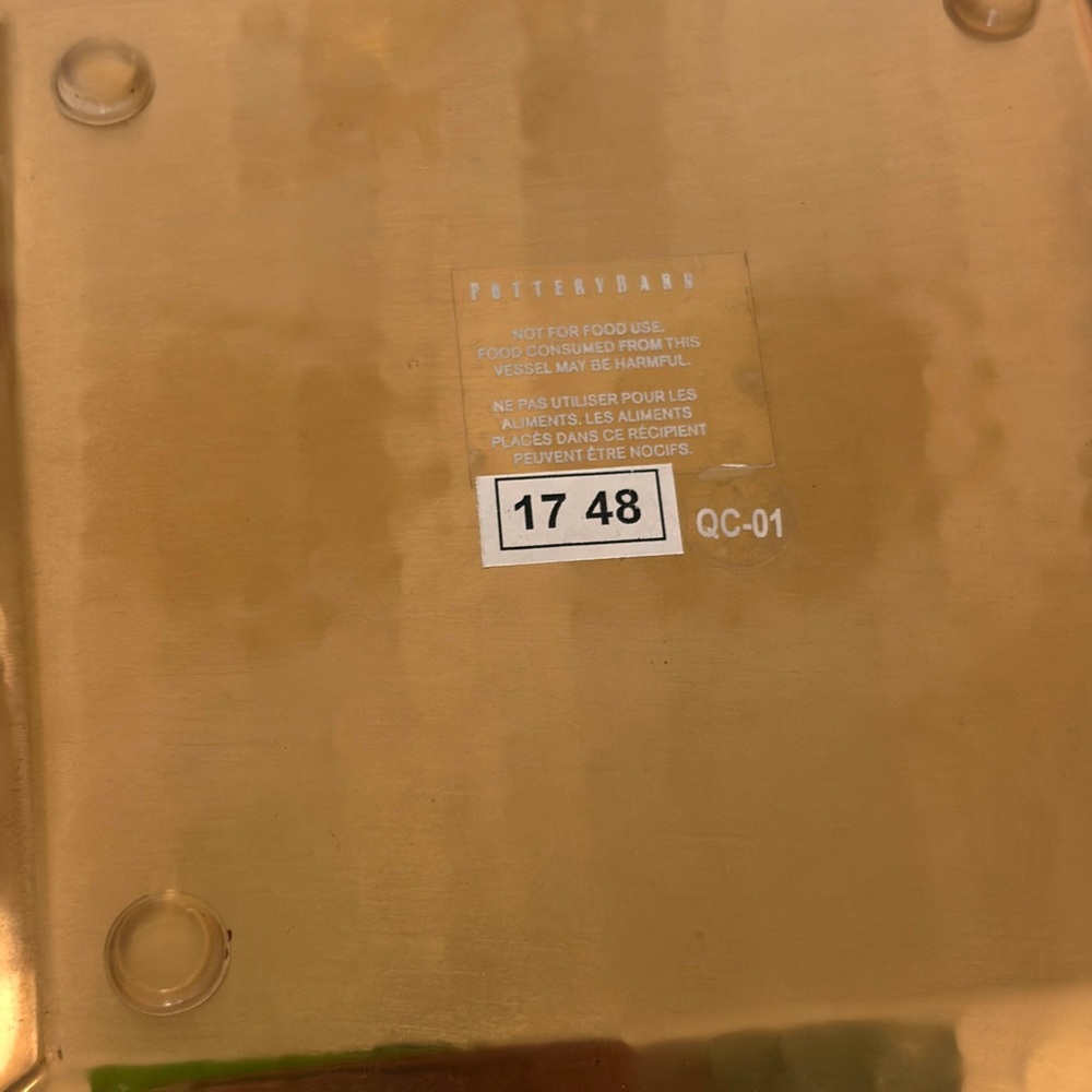 Pottery Barn Gold Hammered Square Tray - Picture 4 of 5